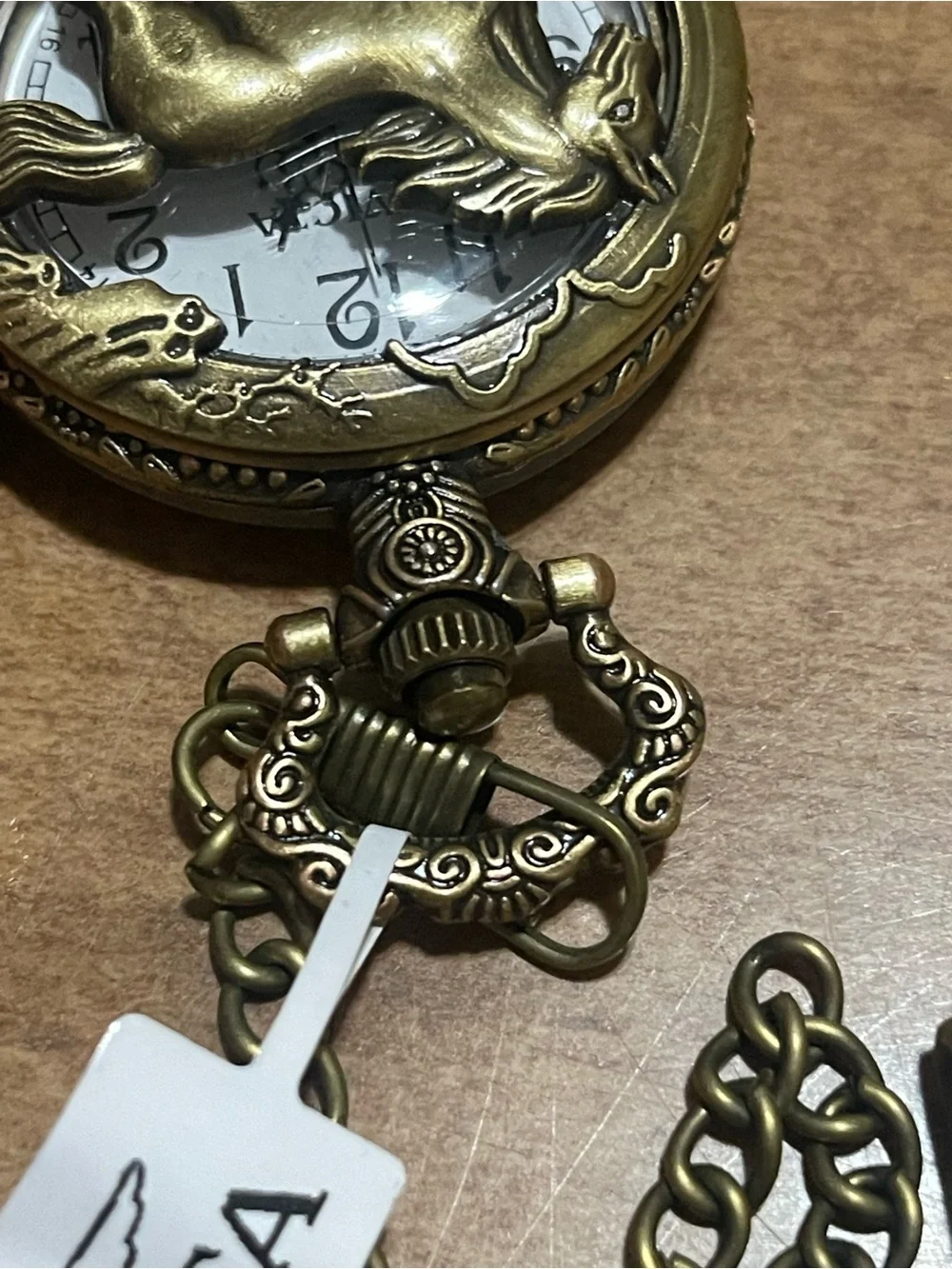 Invicta Brass-Tone Horse Pocket Watch Necklace
